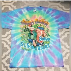 Jimmy Buffett Tour 2013 Songs From St Somewhere Tie Dye Tee Shirt Size Large